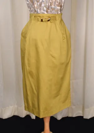 1960s Golden Stitches Pencil Skirt