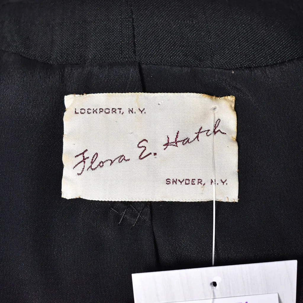 1960s Vintage Black Fringe Tie Suit