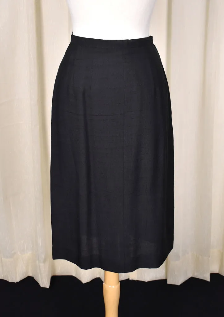 1960s Vintage Black Fringe Tie Suit