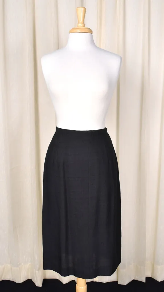 1960s Vintage Black Fringe Tie Suit