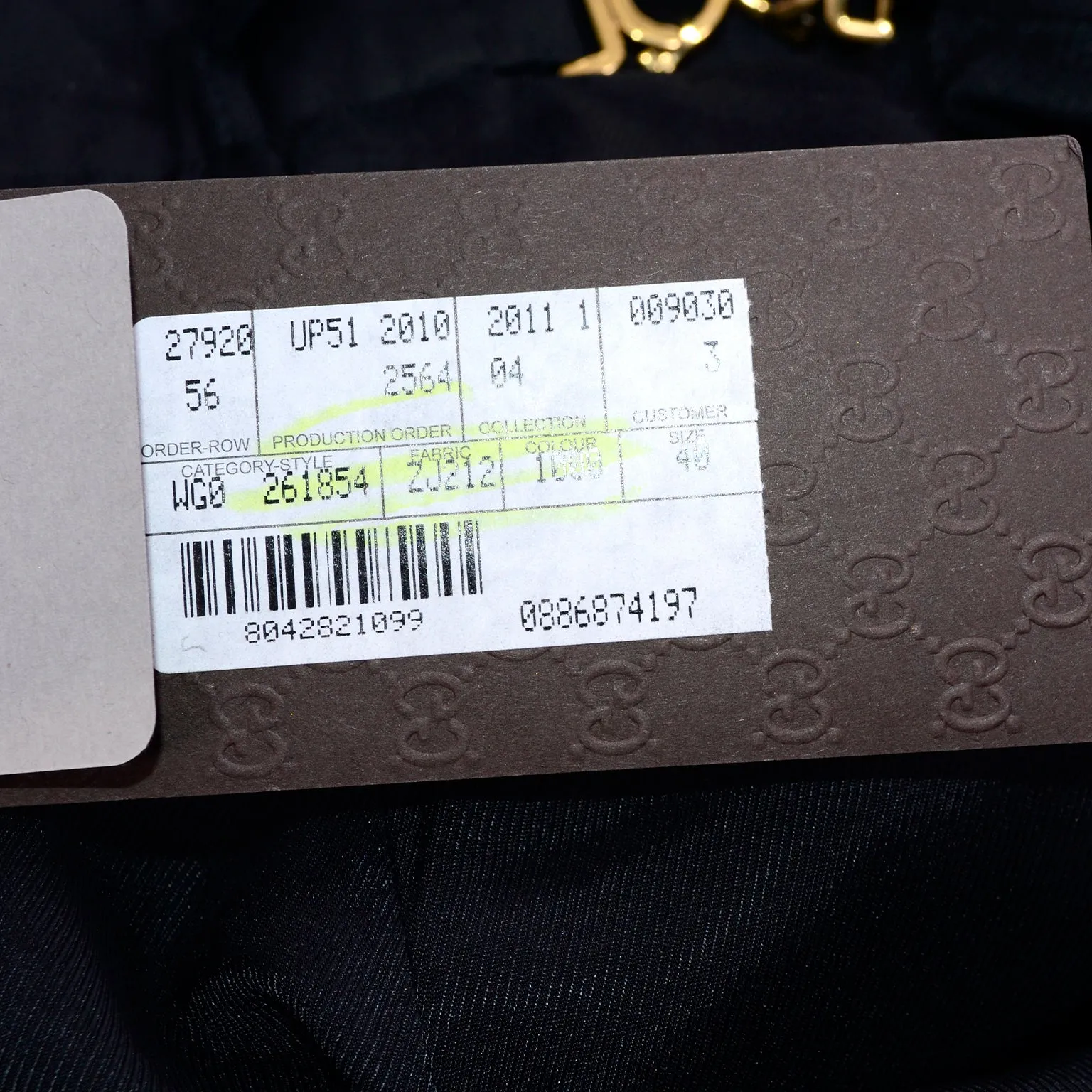 2011 Gucci Black Pencil Skirt W Gold Buckles & Leather Tassels Deadstock