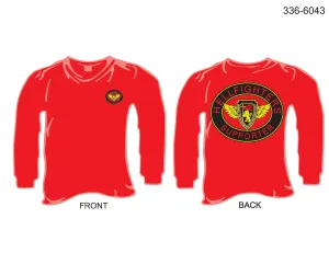 336-6043 T-Shirt, Long Sleeve, Hellfighters Supporter Oval (Red, blank sleeves)
