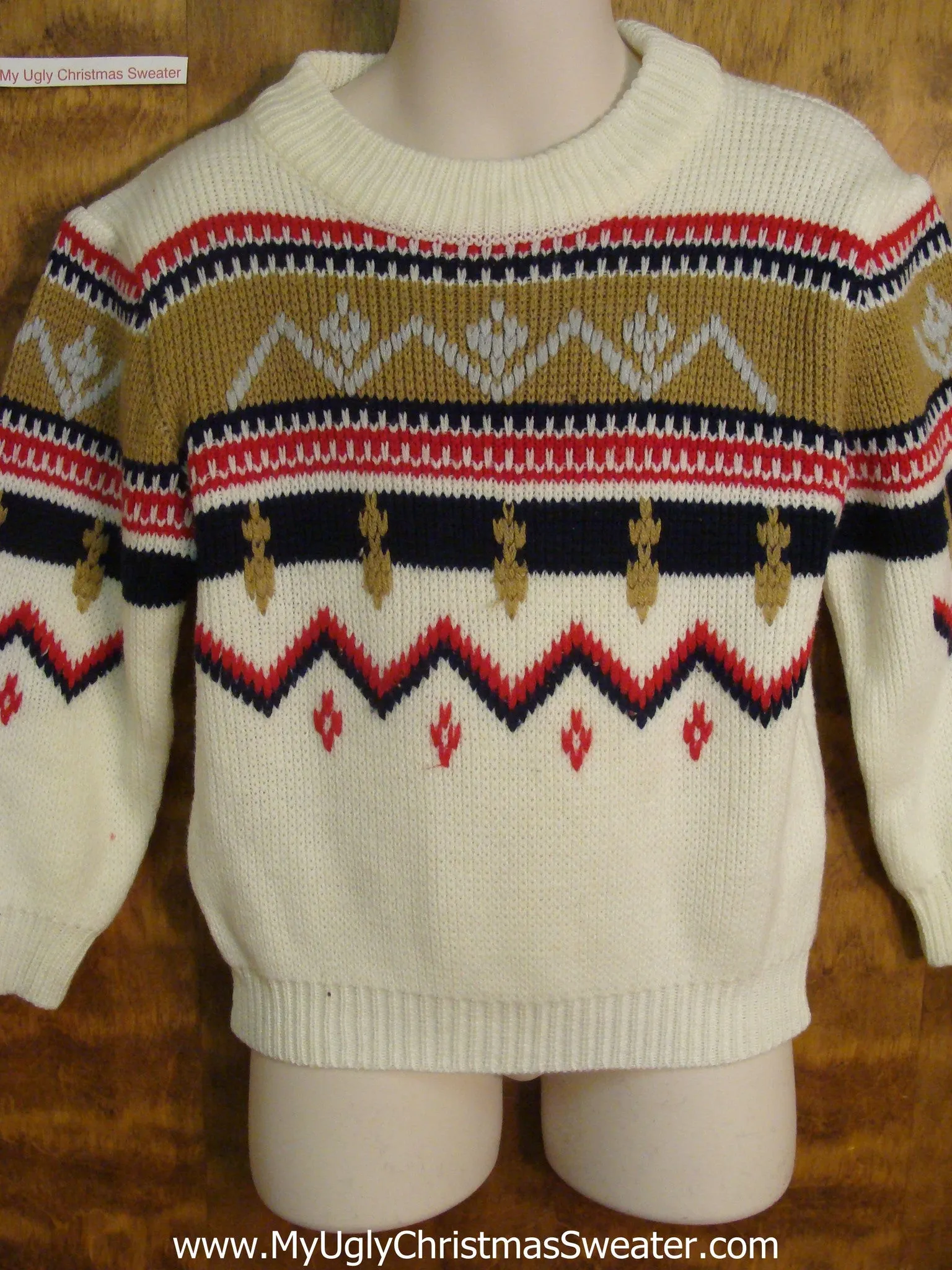 80s Tacky Patterned Child Size Christmas Sweater