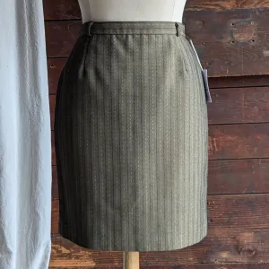 90s/Y2K Brown Herringbone Stripe Pencil Skirt