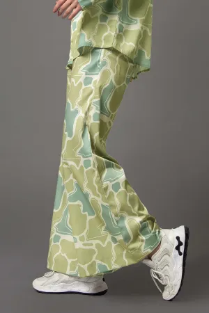 Abstract Regular Fit Flared Bottom