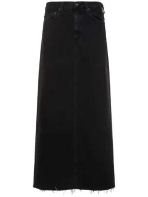 Agolde   Hilla cotton denim long skirt 
