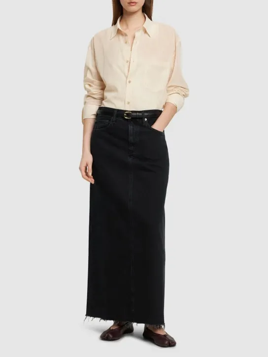 Agolde   Hilla cotton denim long skirt 