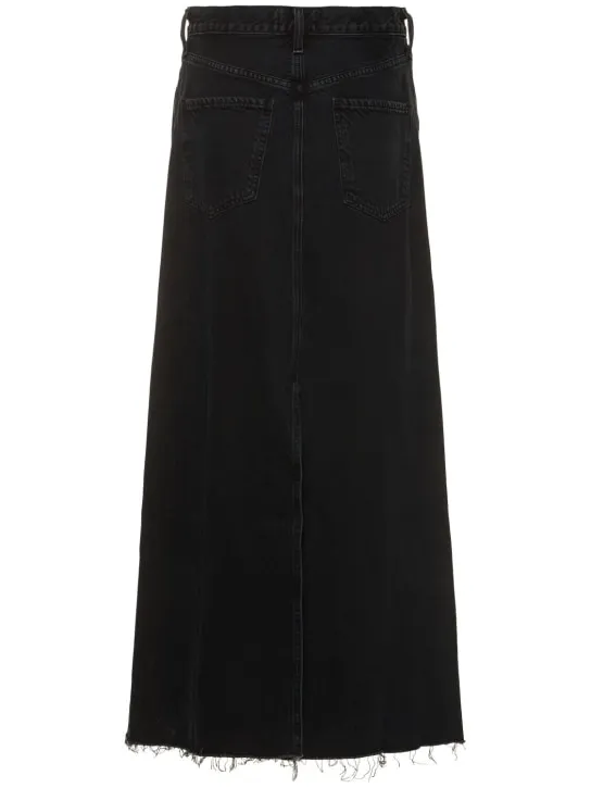 Agolde   Hilla cotton denim long skirt 