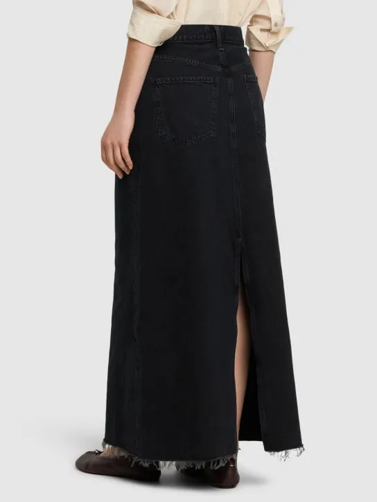 Agolde   Hilla cotton denim long skirt 