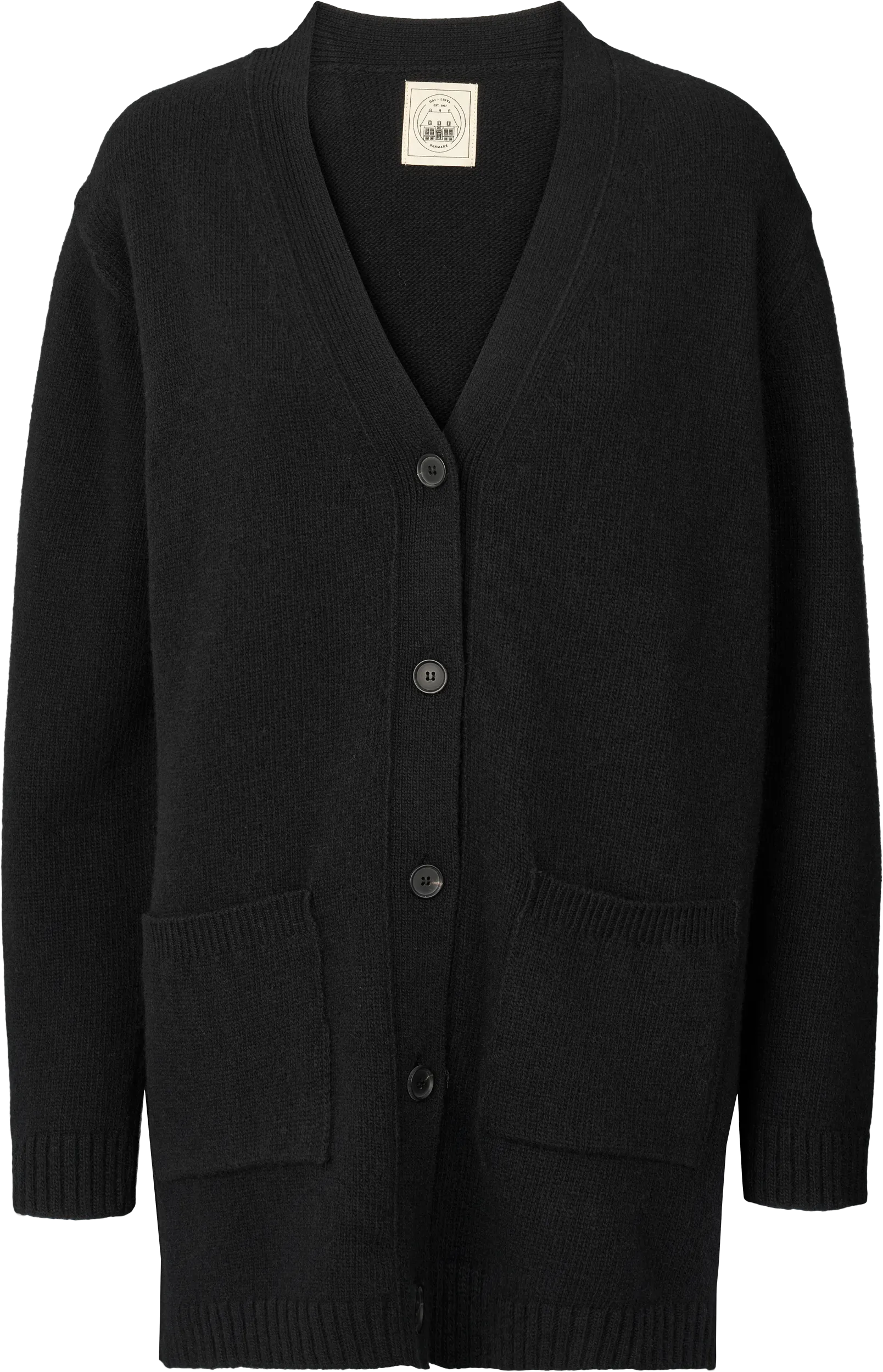Alba Lambswool Cardigan - Black