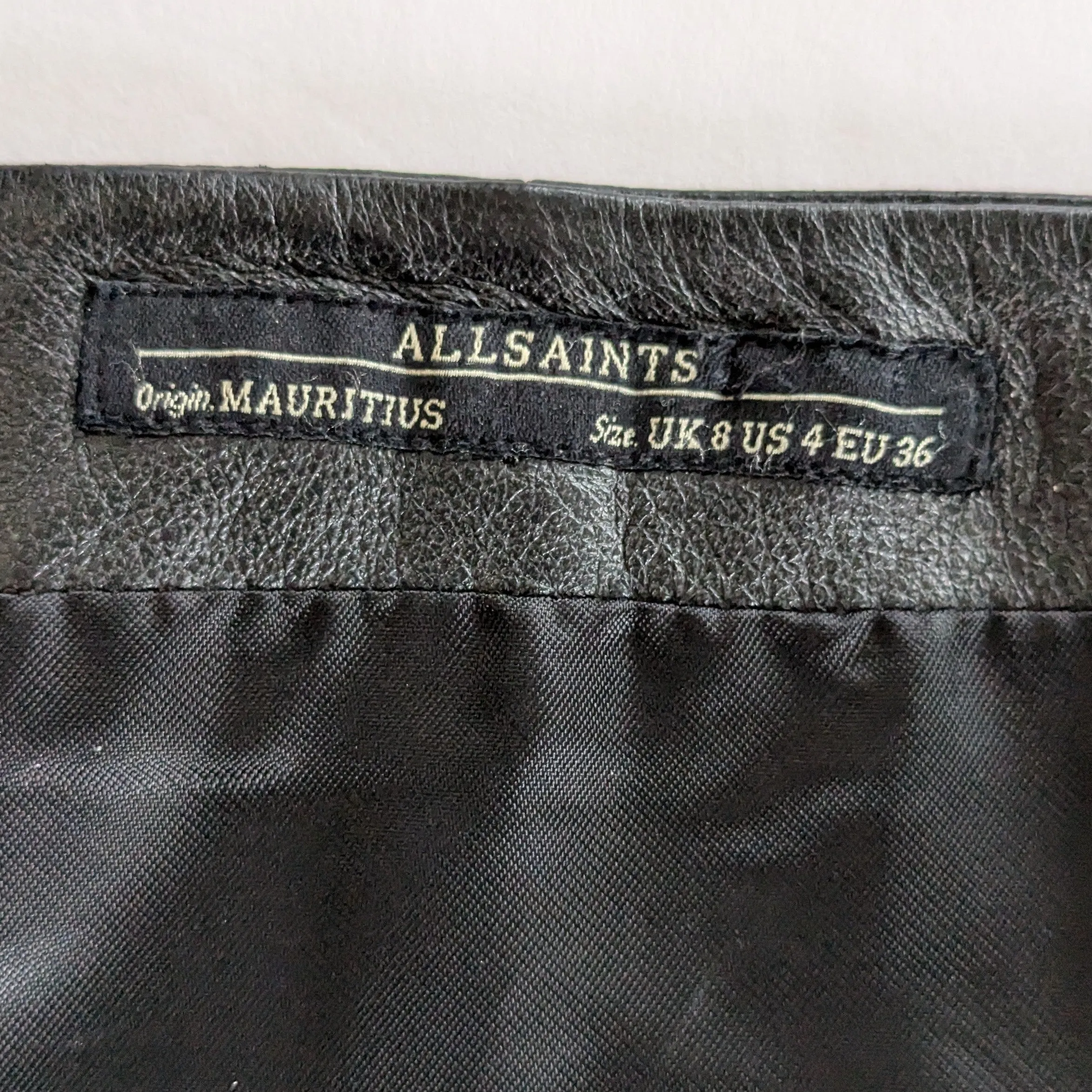 All Saints Leather Skirt Size 4