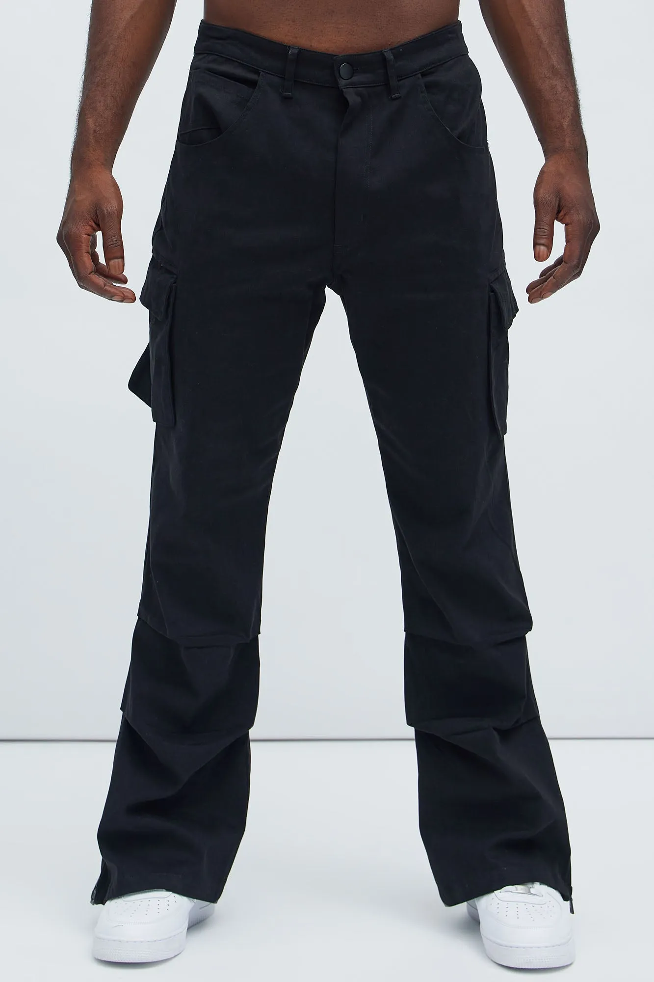 Almost Famous Slim Flare Cargo Pants - Black