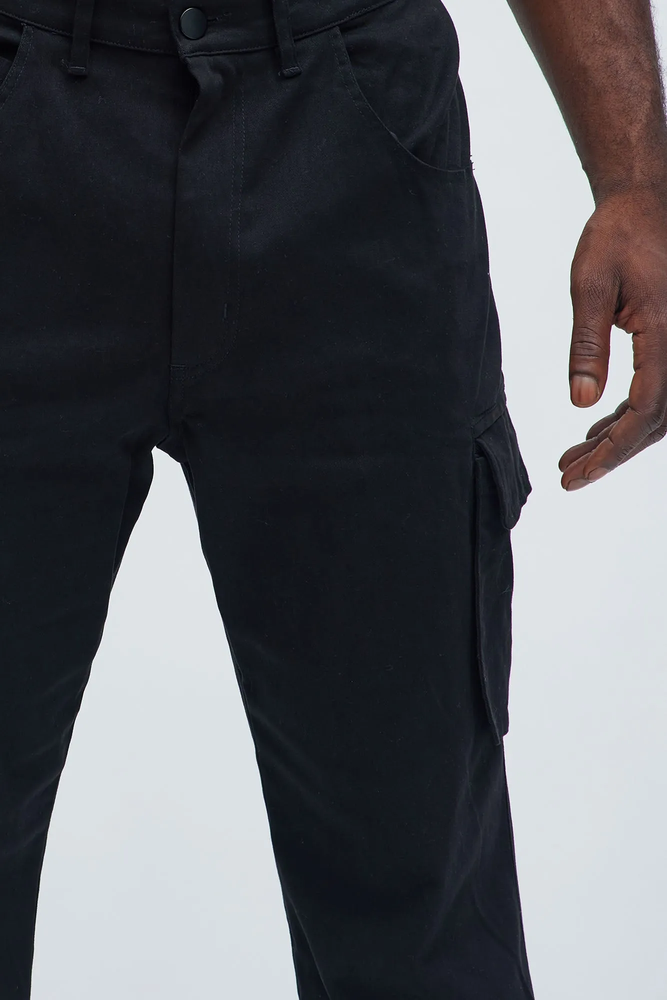 Almost Famous Slim Flare Cargo Pants - Black