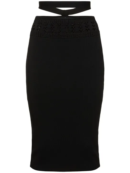 Andreadamo   Stretch viscose knit midi skirt 