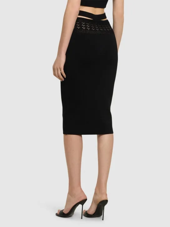 Andreadamo   Stretch viscose knit midi skirt 