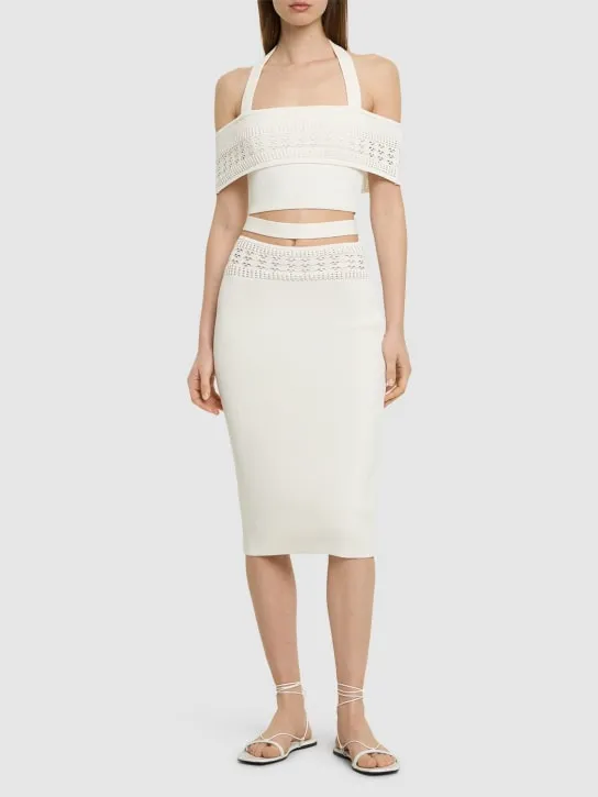 Andreadamo   Stretch viscose knit midi skirt 