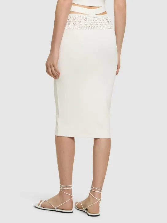 Andreadamo   Stretch viscose knit midi skirt 