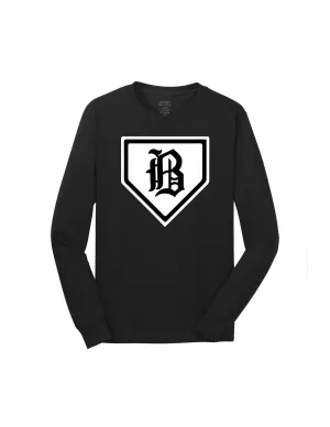 Badin Baseball - Home Plate LS Tee (Black)
