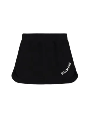 Balmain   Printed logo cotton sweat skirt 