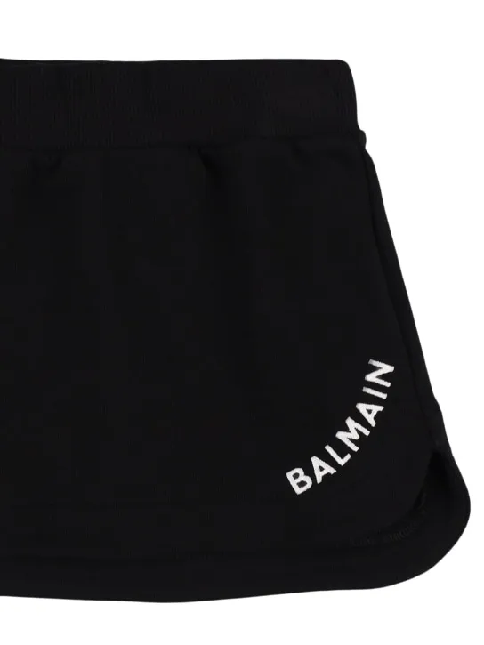Balmain   Printed logo cotton sweat skirt 