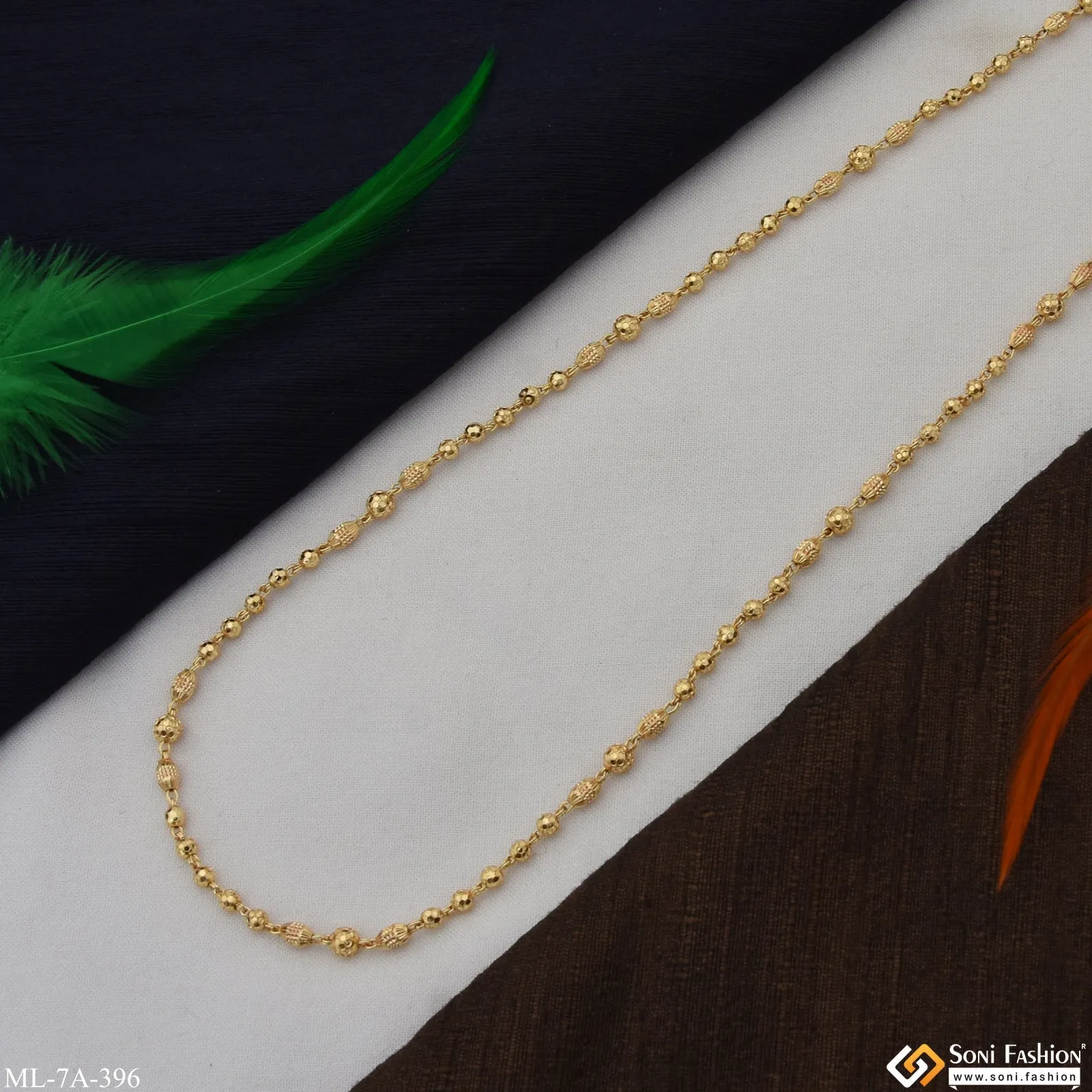Beaded Best Quality Durable Design Gold Plated Mala for Men - Style A396