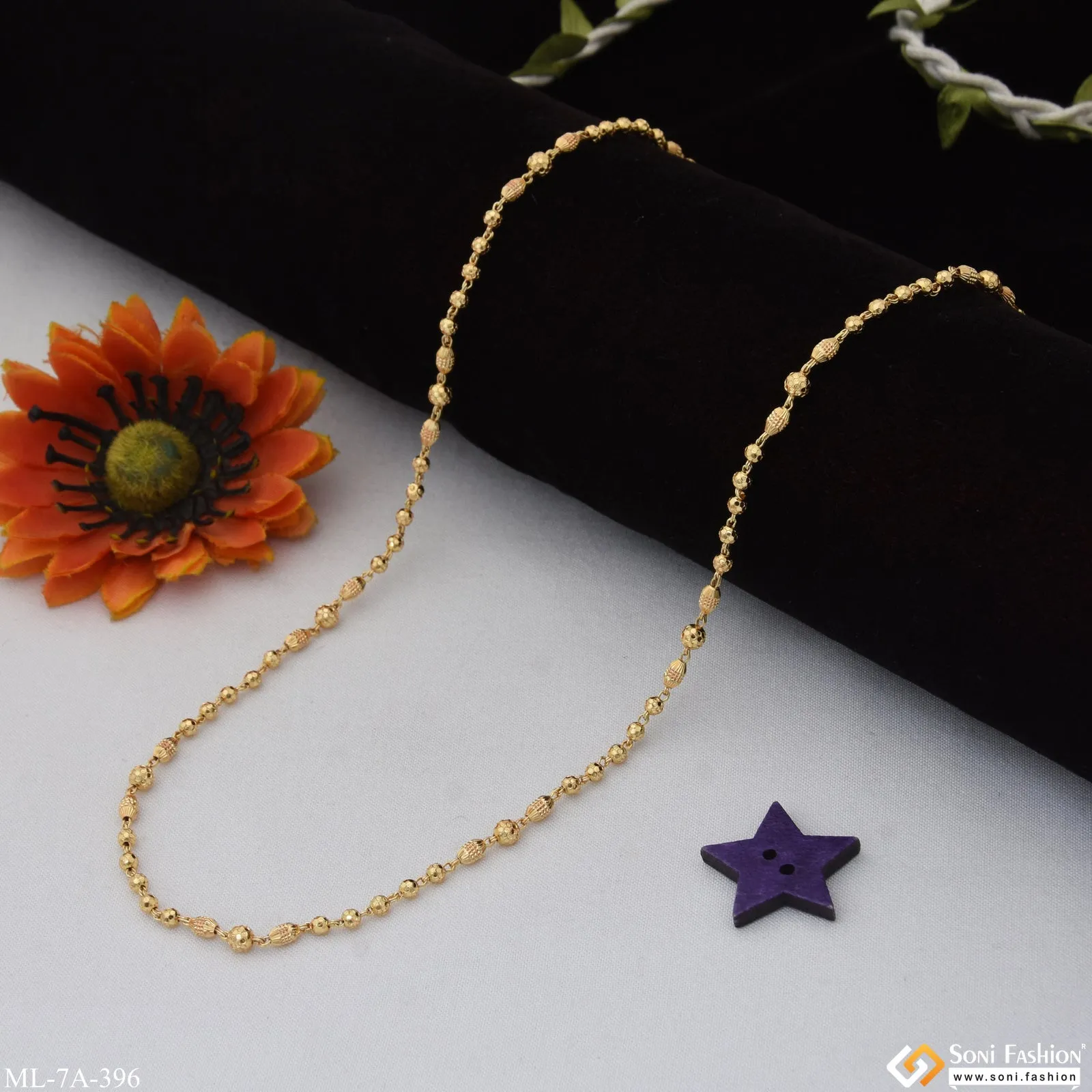 Beaded Best Quality Durable Design Gold Plated Mala for Men - Style A396