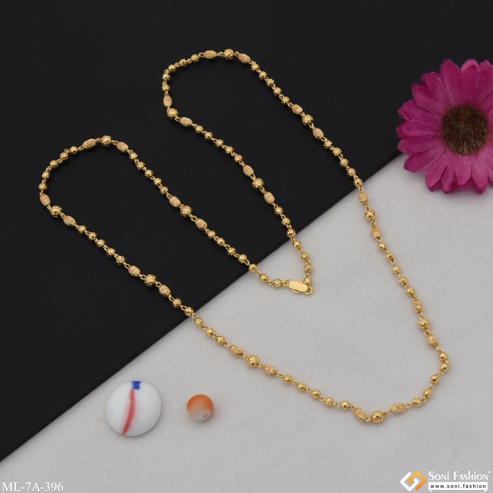 Beaded Best Quality Durable Design Gold Plated Mala for Men - Style A396