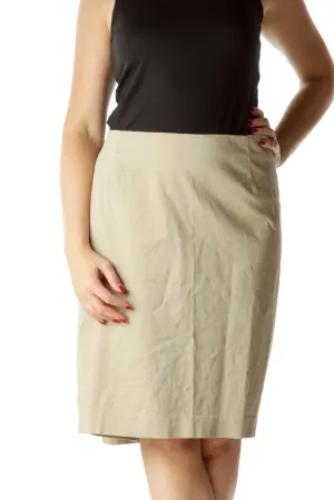 Beige Pencil Skirt