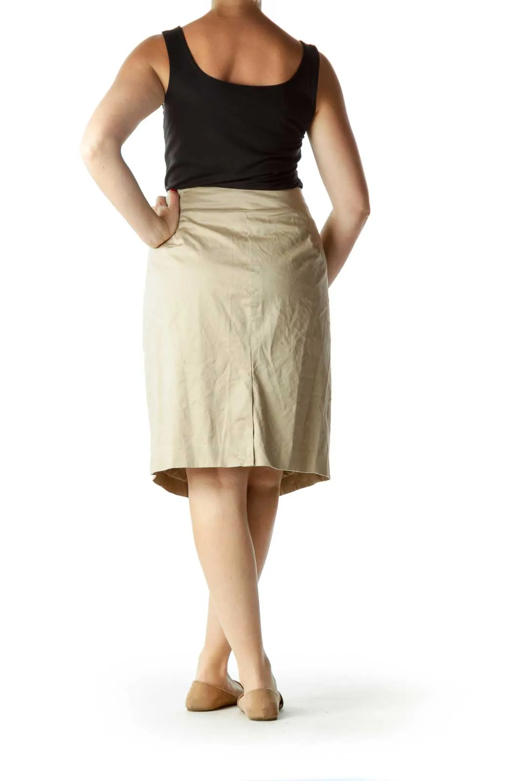 Beige Pencil Skirt