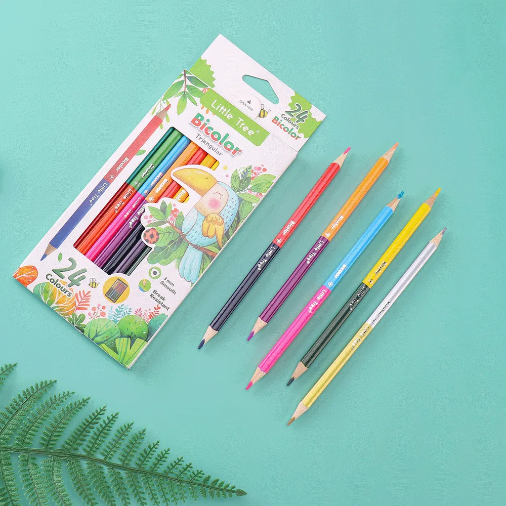 Bicolor Triangular 2 In 1 Dual Color Pencil