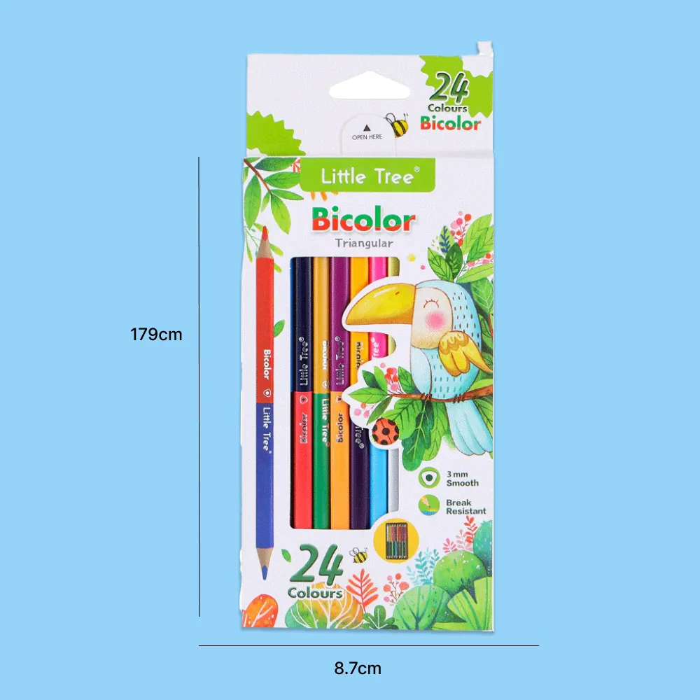 Bicolor Triangular 2 In 1 Dual Color Pencil