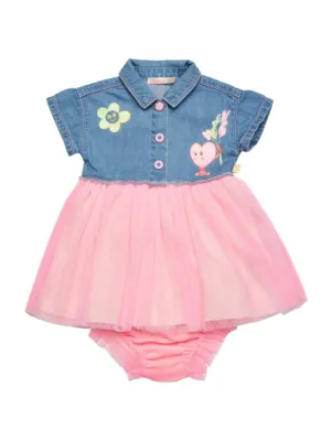 Billieblush   Cotton &amp; tulle dress w/diaper cover 