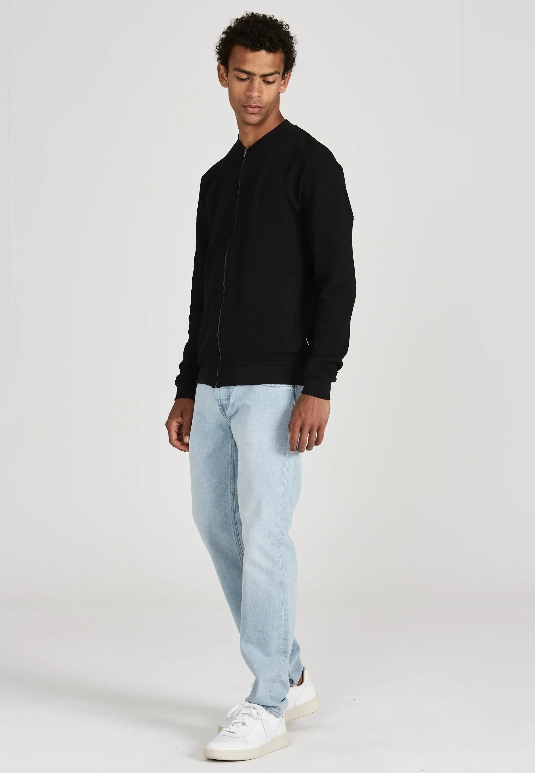 Blouson CARTER Biobaumwolle black waffle | Givn