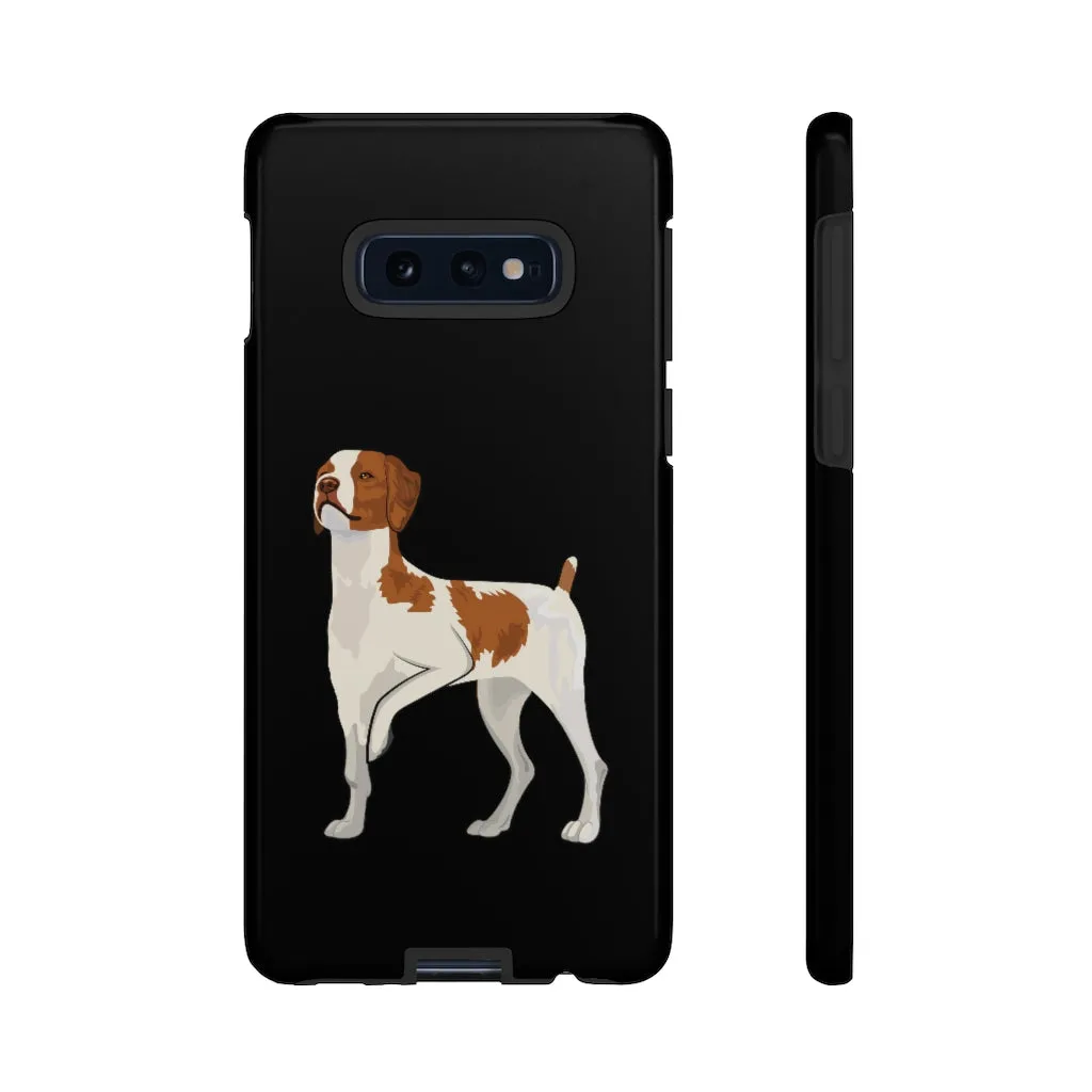 Brittany Dog Tough Cell Phone Cases, Dual Layer Case, Impact Resistant Outer Shell, Clear, Open Ports, Samsung & iPhone, Made in the USA!!