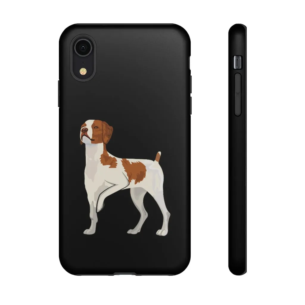 Brittany Dog Tough Cell Phone Cases, Dual Layer Case, Impact Resistant Outer Shell, Clear, Open Ports, Samsung & iPhone, Made in the USA!!