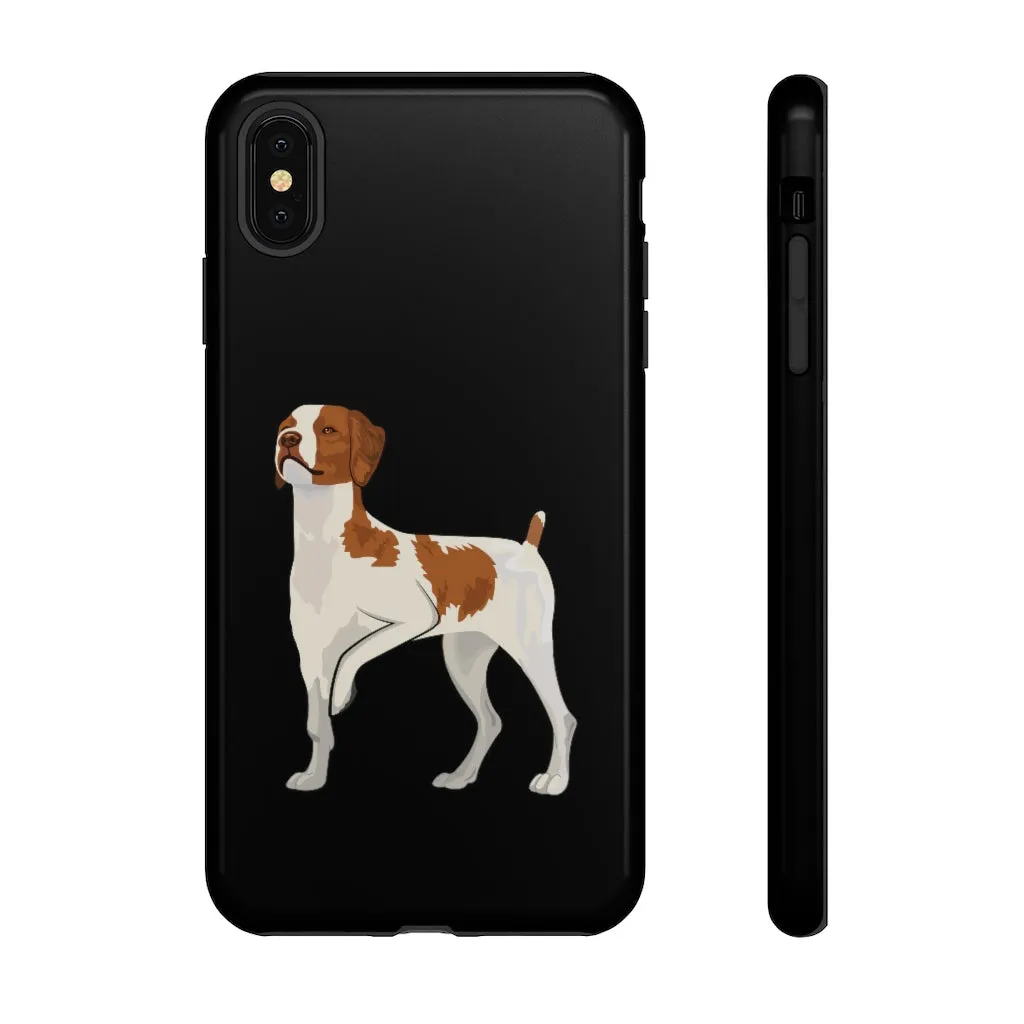Brittany Dog Tough Cell Phone Cases, Dual Layer Case, Impact Resistant Outer Shell, Clear, Open Ports, Samsung & iPhone, Made in the USA!!