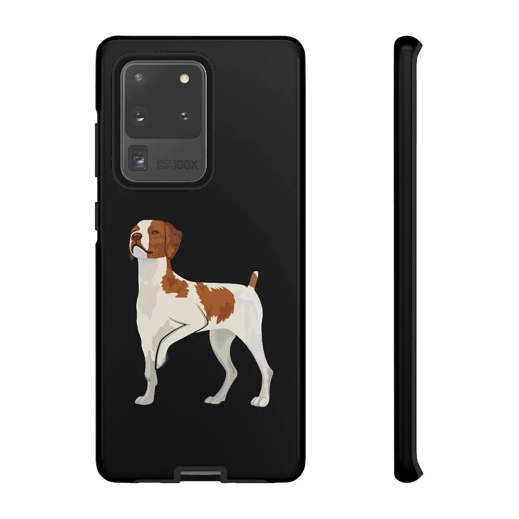 Brittany Dog Tough Cell Phone Cases, Dual Layer Case, Impact Resistant Outer Shell, Clear, Open Ports, Samsung & iPhone, Made in the USA!!