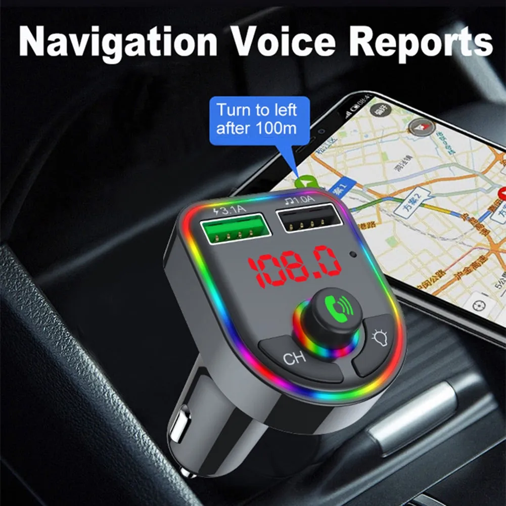 Car Durable Mp3  Player Bluetooth-compatible Fm Transmitter