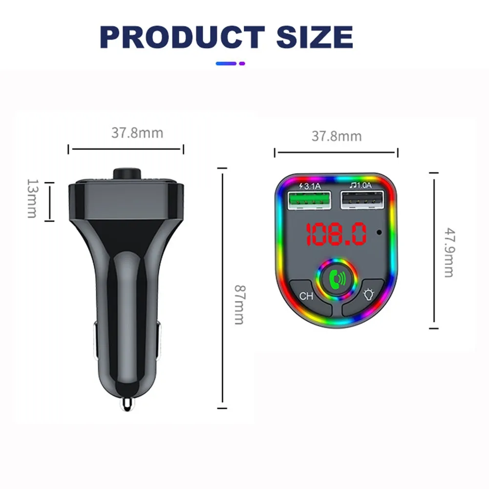 Car Durable Mp3  Player Bluetooth-compatible Fm Transmitter