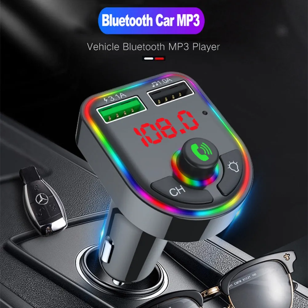 Car Durable Mp3  Player Bluetooth-compatible Fm Transmitter