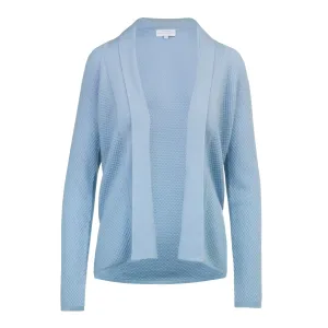 Cashmere Cardigan Honeycomb Stitch in Baby Blue