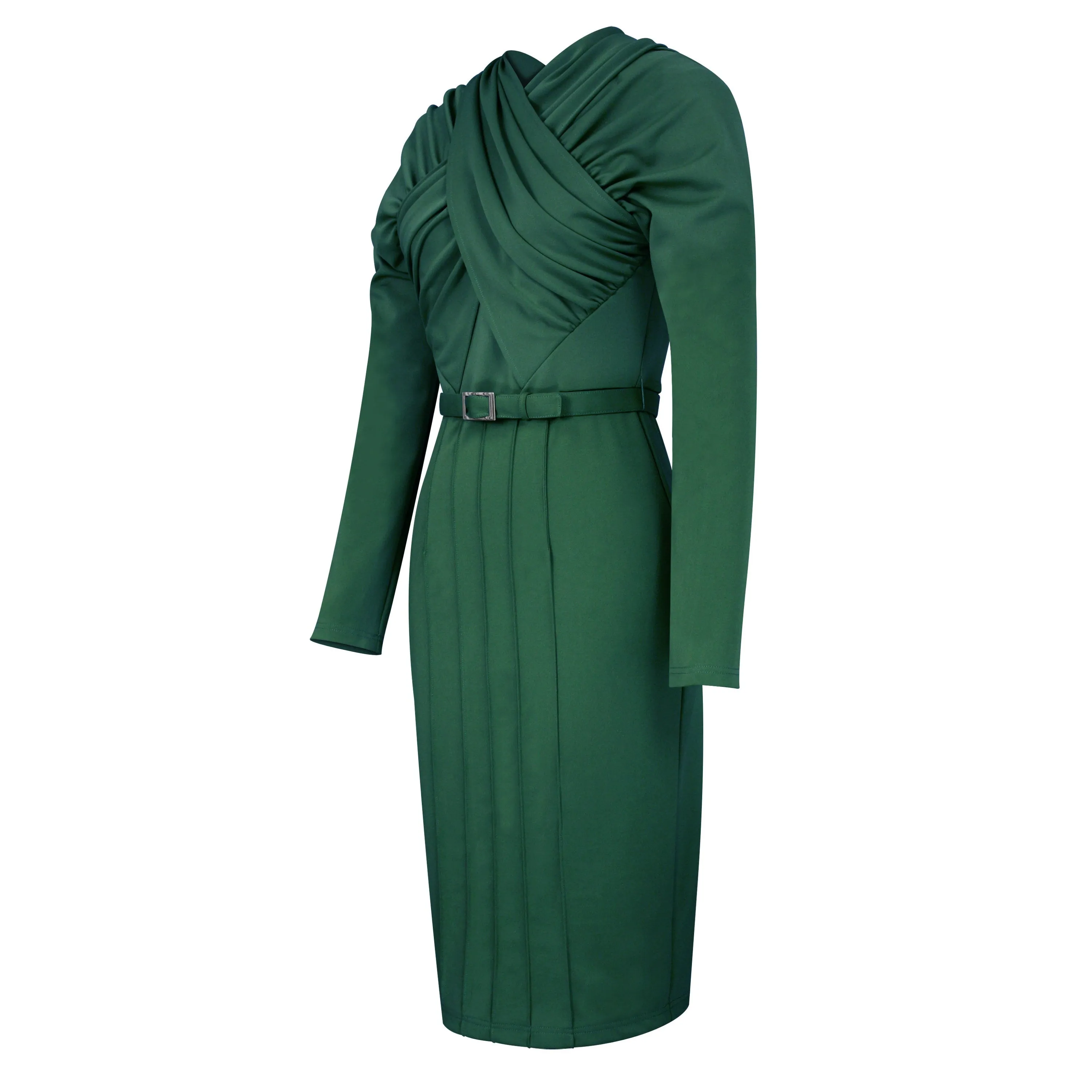 ChicStar Cross-Bust Wiggle Dress in Green