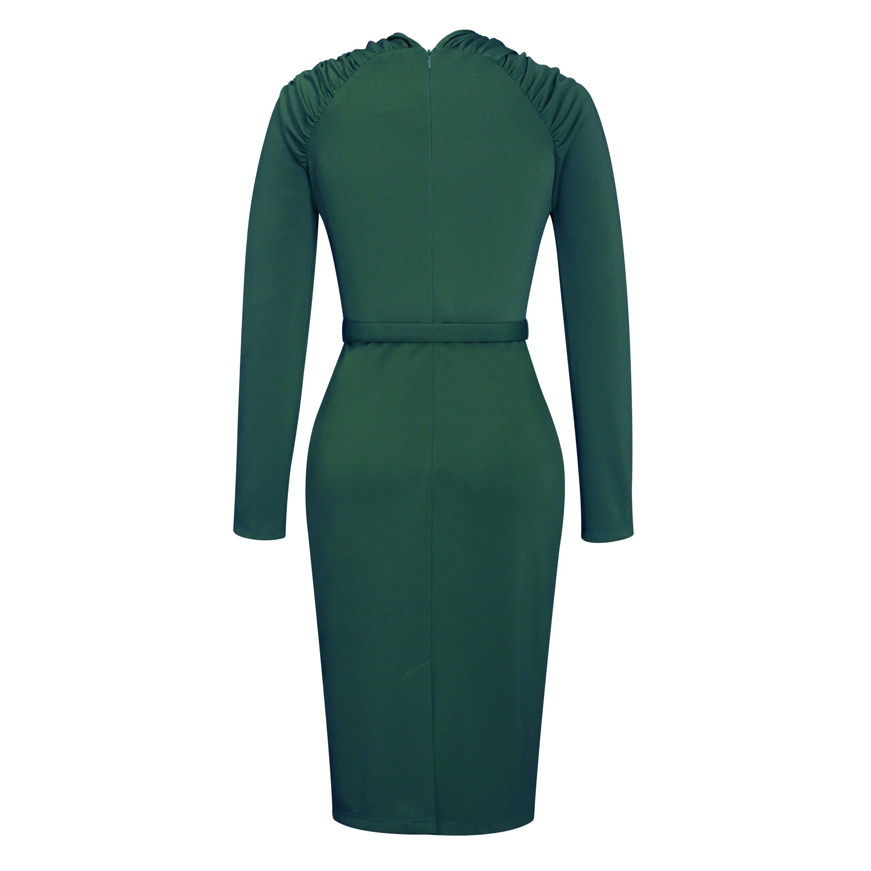 ChicStar Cross-Bust Wiggle Dress in Green