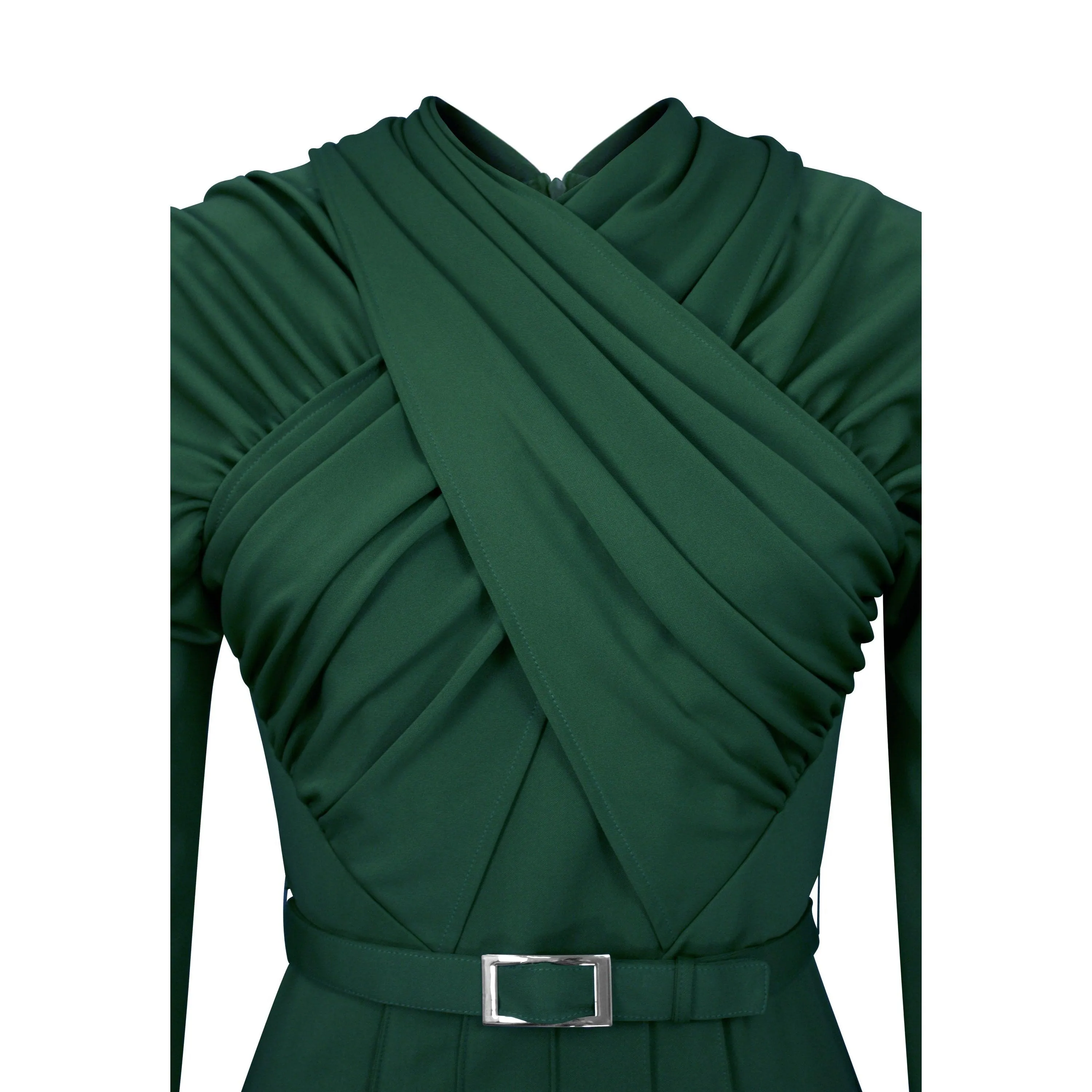 ChicStar Cross-Bust Wiggle Dress in Green