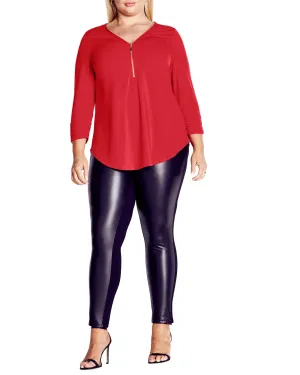 Chloe Zip Top | Red