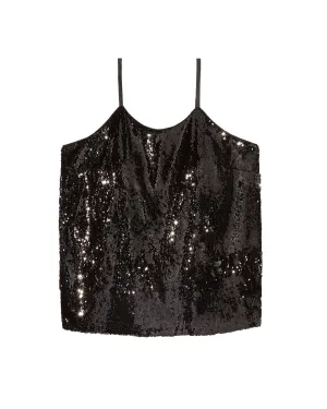 Clara Sequin Tank | Black