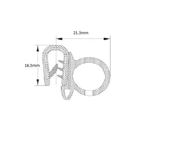 COR 2208 PVC RUBBER SIDE TRIM