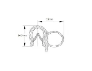COR 2209 PVC EDGE TRIM WITH SIDE BUBBLE SEAL