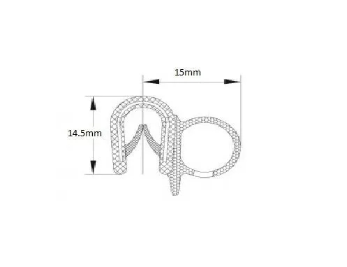 COR 2209 PVC EDGE TRIM WITH SIDE BUBBLE SEAL