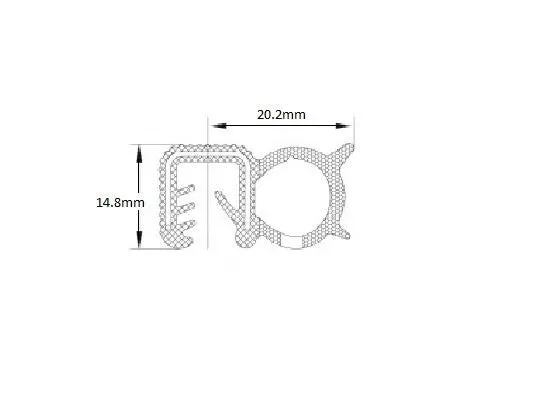 COR 2218 PVC RUBBER DOOR SEAL TRIM SIDE BUBBLE BOOT SEAL